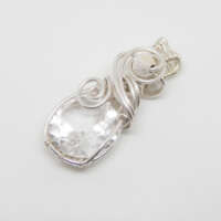 Sterling Silver and Faceted Quartz Pendant thumbnail