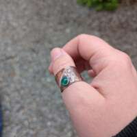 Copper and Green Agate Adjustable Thumb Ring thumbnail