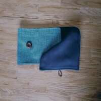 Denim Blue Herringbone Tweed Neck Warmer thumbnail