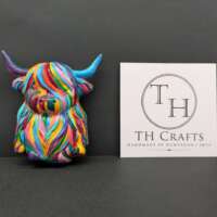 Multicoloured Highland Cow Fridge Magnet thumbnail