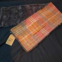 Autumn Tweed Scarf Faux Mink Fur Lining thumbnail
