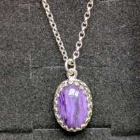 Sterling Silver Charoite Pendant Necklace thumbnail