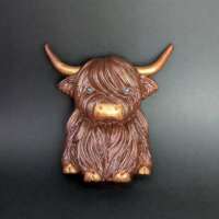 Brown and Gold Highland Cow Fridge Magnet thumbnail