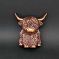 Brown and Gold Highland Cow Fridge Magnet thumbnail