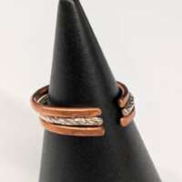 Copper and Silver Sparkle Stacking Rings thumbnail