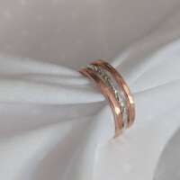 Copper and Silver Sparkle Stacking Rings thumbnail