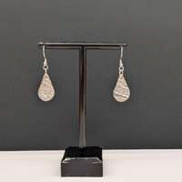 Silver Textured Teardrop Earrings Pebble thumbnail