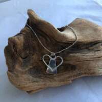 Solid Silver Guardian Angel Pendant thumbnail