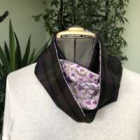 Brown Tweed Infinity Scarf with Thistle Lining thumbnail