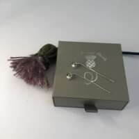 Sterling Silver Long Wire Concave Disc Earrings thumbnail