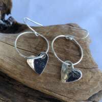 Hoop with Embossed Heart Earrings thumbnail