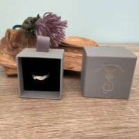 Sterling Silver Leaf and Pebble Ring thumbnail