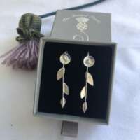 Sterling Silver Leaves, Dome & Ball Earrings thumbnail