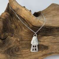 Solid Silver Long Toadstool House Pendant thumbnail