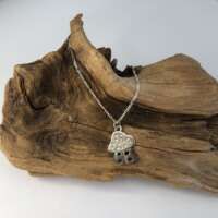 Solid Silver Toadstool House Pendant thumbnail