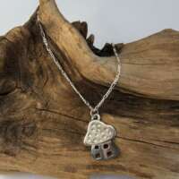Solid Silver Toadstool House Pendant thumbnail