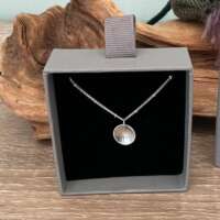 Sterling Silver Small Round Pendant with Bark Texture thumbnail