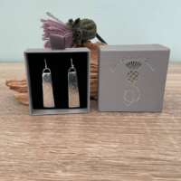 Sterling Silver Textured Floral Drop Earrings thumbnail