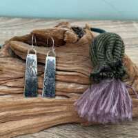 Sterling Silver Textured Floral Drop Earrings thumbnail