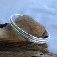 Silver Bangle with Plain Wire Wrap thumbnail