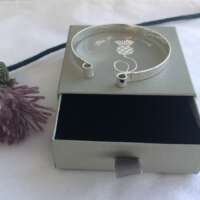 Silver Bangle with Curve Edge thumbnail