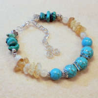 Synthetic Turquoise Memory Wire Bracelet thumbnail