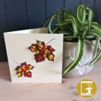 Quilled "Two Autumn Leaves" Greeting Card thumbnail