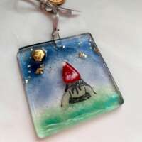 Fused Glass Christmas Swimmer Decoration thumbnail