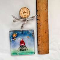 Fused Glass Christmas Swimmer Decoration thumbnail