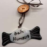 Fused Glass Bah Humbug Decoration thumbnail