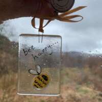 Little Bee Happy Fused Glass Decoration thumbnail