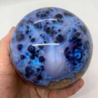 Blue Resin and Wood Sphere thumbnail