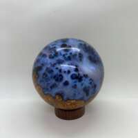 Blue Resin and Wood Sphere thumbnail