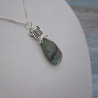 Sterling Silver Butterfly Pendant with Labradorite thumbnail