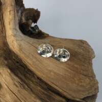 Sterling Silver Concave Disc Pebble Stud Earrings thumbnail