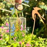 Fused Glass Cottage Garden Hanger thumbnail