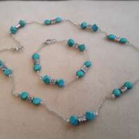 Turquoise Celtic Charm Necklace and Bracelet thumbnail
