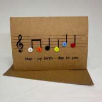 Happy Birthday Musical Notes Kraft Card thumbnail
