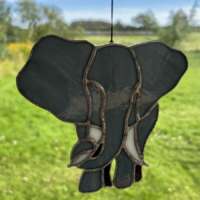 Stained Glass Elephant Suncatcher thumbnail