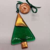 Fused Glass Emerald Green Tree Decoration thumbnail