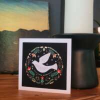 Folk Art Dove Christmas Card thumbnail