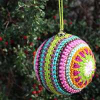 Forest Burst Crochet Christmas Bauble thumbnail