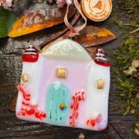 Fused Glass Sugar Plum Fairy Castle Decoration thumbnail
