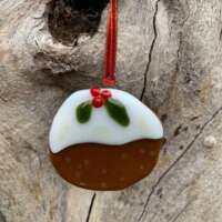 Fused Glass Christmas Pudding Decoration thumbnail