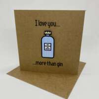 I Love You More Than Gin Valentine Card thumbnail