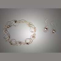 Celtic Vine Silver Earrings and Bracelet Set thumbnail