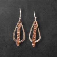 Silver and Copper Teardrop Earrings thumbnail