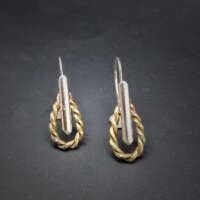 Twisted Golden Loop with Silver Earrings thumbnail