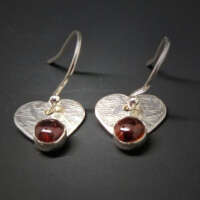 Garnet Heart Earrings thumbnail
