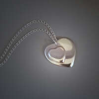 Twin Hearts Silver Necklace thumbnail